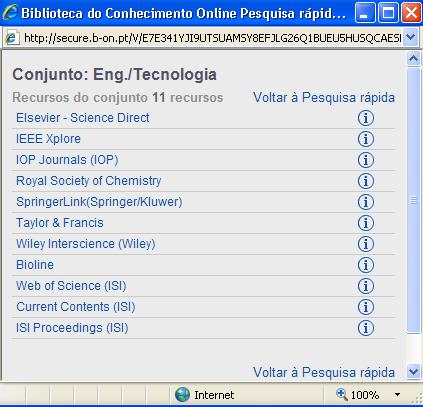 b-on Pesquisa rápida O conjunto Eng.