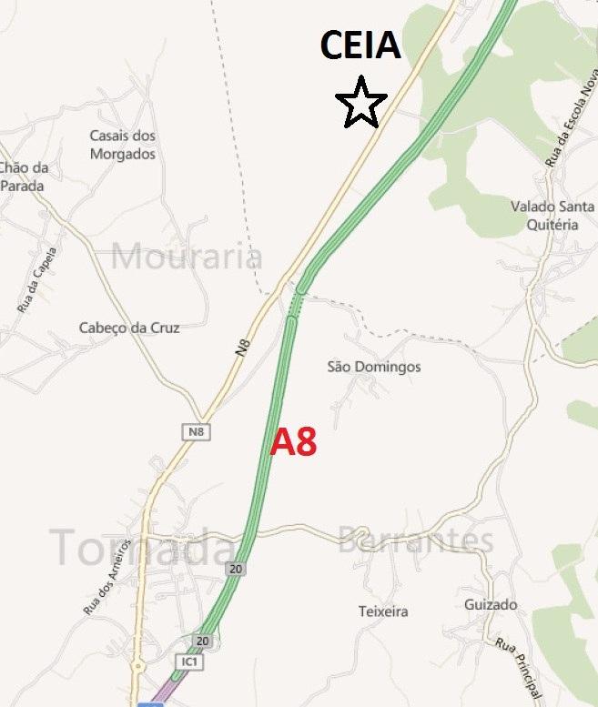 9. LOCALIZAÇÃO Para quem se desloca de Sul: Saída 20 da A8 (Tornada). Na rotunda virar na primeira saída. Seguir para norte pela N8. O CEIA encontra-se à esquerda a cerca de 4 km.