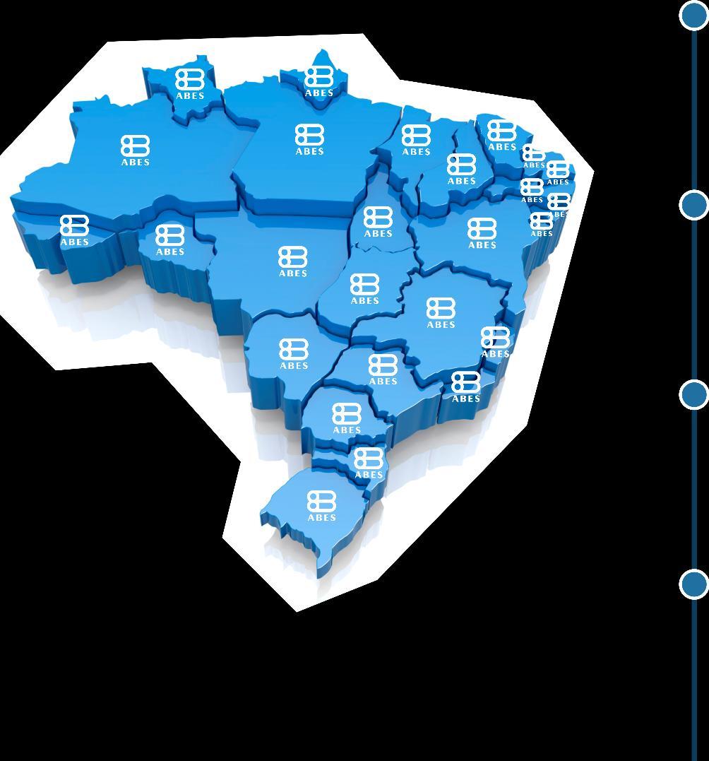 Seções A ABES possui seções nos 26 estados brasileiros e no Distrito Federal Possui mais
