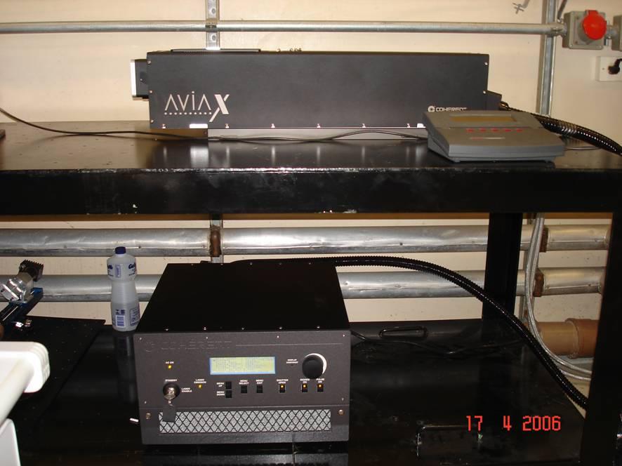 Laser AVIA-X Coherent Q-Switched (2005-2006): Potência Média = 10 W @ 60