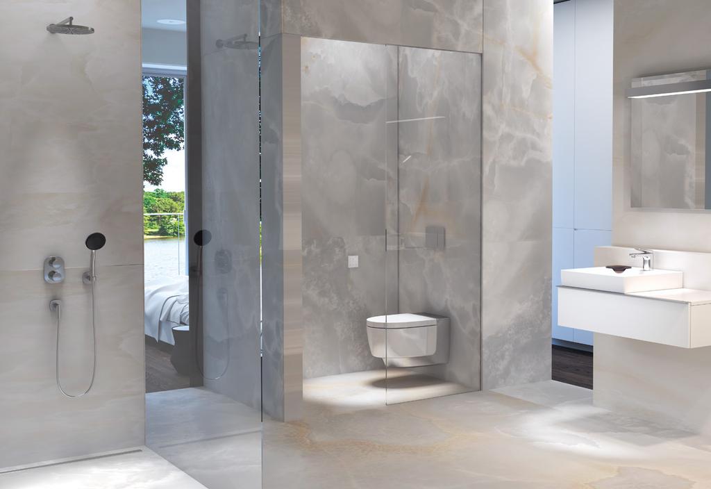 DUCHES GEBERIT MELHOR EM INOVAÇÃO Soluções eficazes com estilo: atualmente os duches de pavimento definem tendências nas casas de banho com design inovador.