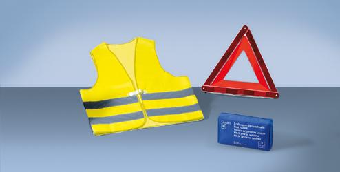 00 Colete de segurança de tamanho único que aumenta a visibilidade em caso de avaria ou acidente, com cor fluorescente (amarelo) e faixas refletoras adicionais.