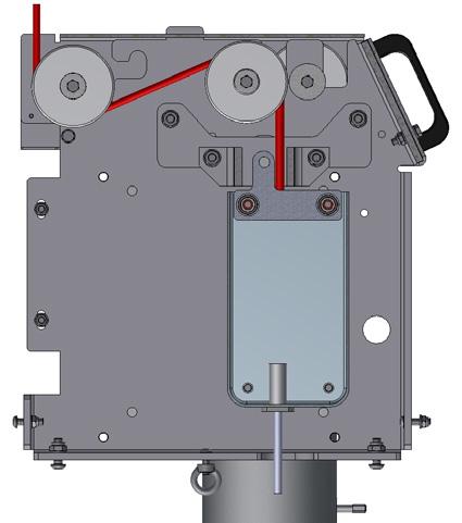 9) Prenda o contrapeso de 11 kg no cabo de tração ao menos 600 mm abaixo da plataforma inferior (consulte figura abaixo).