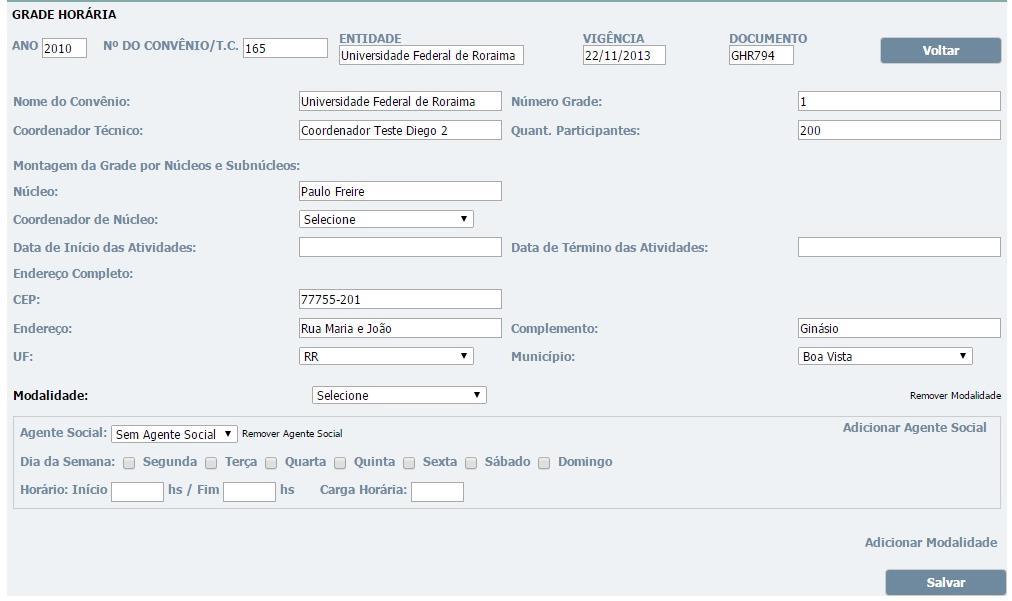 Login Cadastro na Plataforma da Grade SNELIS Horária do Convênio - PELC e Vida Saudável 3.