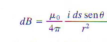 Lei de Biot-Savart A diferença é que o elemento de carga dq, usado no cálculo do campo