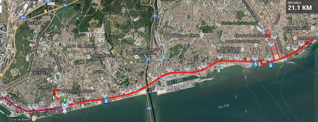 A prova dos 10km, com partida às 9h35, realiza o seguinte