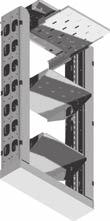 Rack Torre 19 Detalhes técnicos Projetado para utilização em TI s e ambientes de acesso restrito Cabo Superior Perfi l Montagem 2º Plano pintado para fi xação dos componentes 1/2 em 1/2U, com