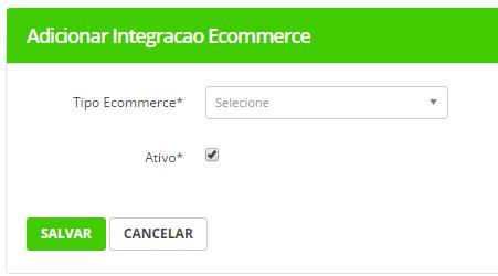 CADASTRO DO E-COMMERCE Acesse no menu a opção Cadastros / Ecommerce e clique no botão Novo Item na tela de cadastro escolha a plataforma Rakuten Genesis e clique em Salvar.