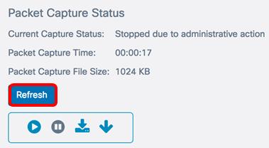 Captura do pacote Etapa 15. A área de status da captura de pacote de informação contém a informação seguinte. O clique refresca para ver o status atual.