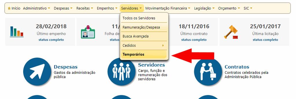 acessar a relação de servidores