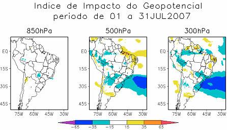 Para o período estudado, de 09 a de julho, as previsões de 48 e 7h mostraram resultados mais satisfatórios