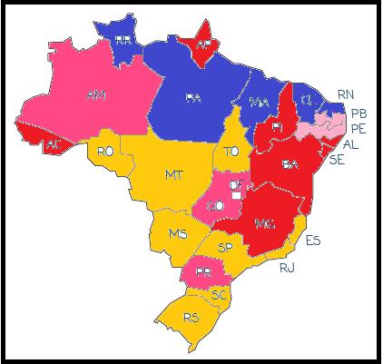 14 do eixo X, por exemplo, Mato Grosso e Mato Grosso do Sul, que tem um nível de similaridade próximo de 92,88%.