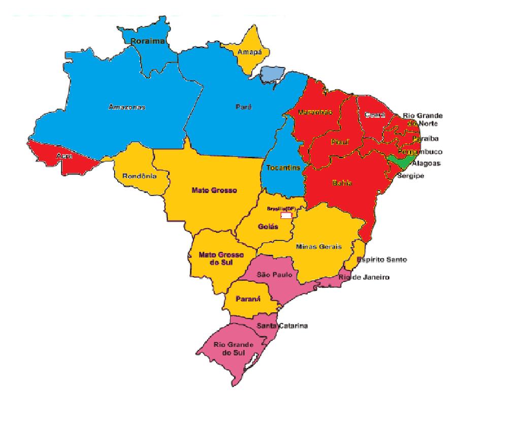 14 No mapa acima pode ser percebido a divisão por cores dos estados de acordo com seu agrupamento por similaridade.