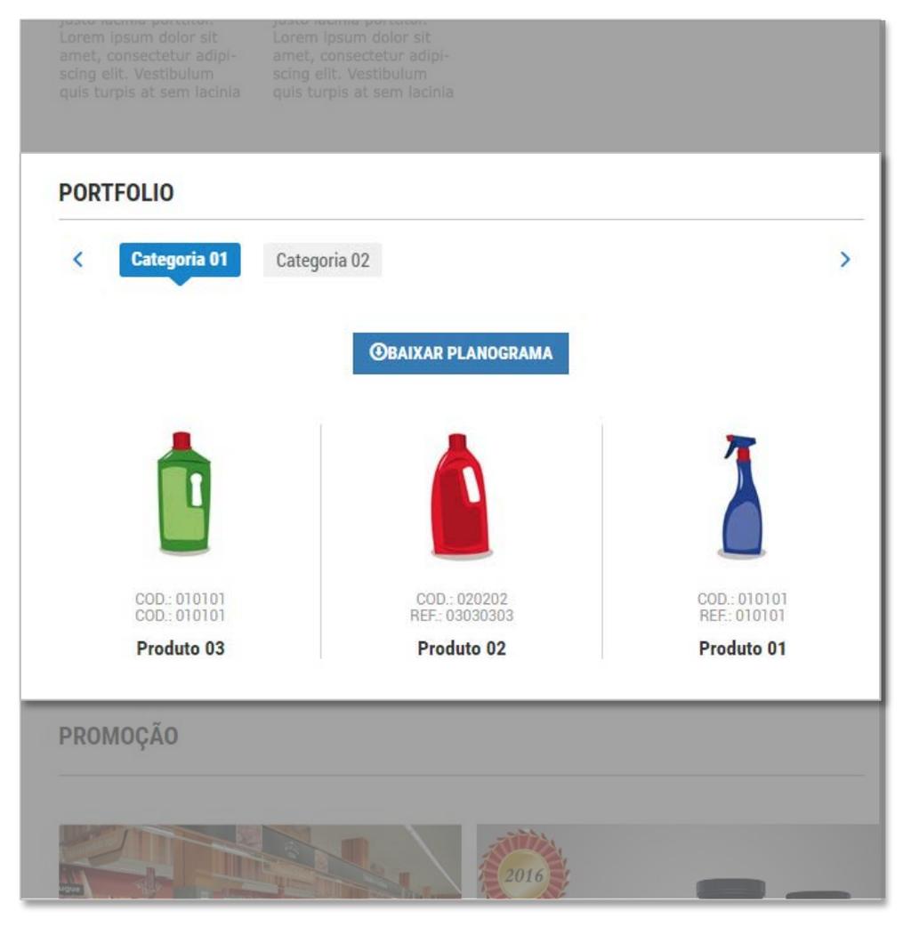 Apresente seu portfólio de produtos de forma simples e objetiva para o leitor.