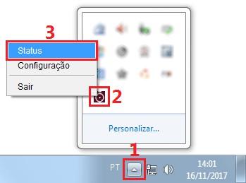 Será apresentado um pop-up do Shodō na barra de notificações indicando que o aplicativo foi iniciado.