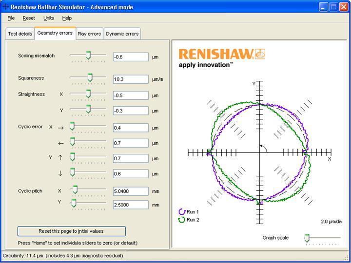 Figura 3 - Software BallBar 20 Fonte: Renishaw.com Outro método similar ao sistema ballbar da Renishaw é o sistema de comparação VM 182 da empresa Heidenhain da Alemanha.