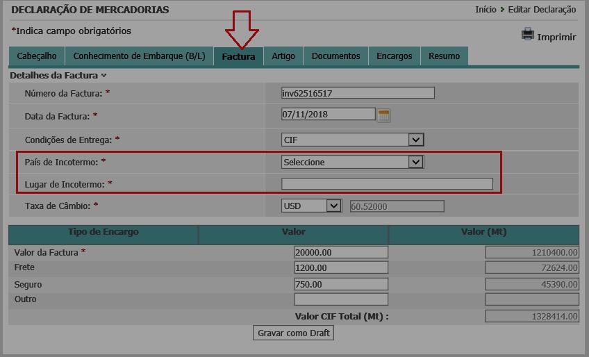 2.3. Secção Factura Page No.