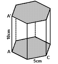 Determine: a) A área de uma face lateral desse prisma. b) A área de uma base desse prisma. c) A área total desse prisma.