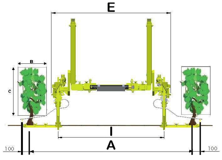 CHASSIS ENTRE RODAS Equipamento standard: - Chassis de dupla viga - Comando directo ao tractor (2ED) - Elevador hidráulico independente dir./esq.