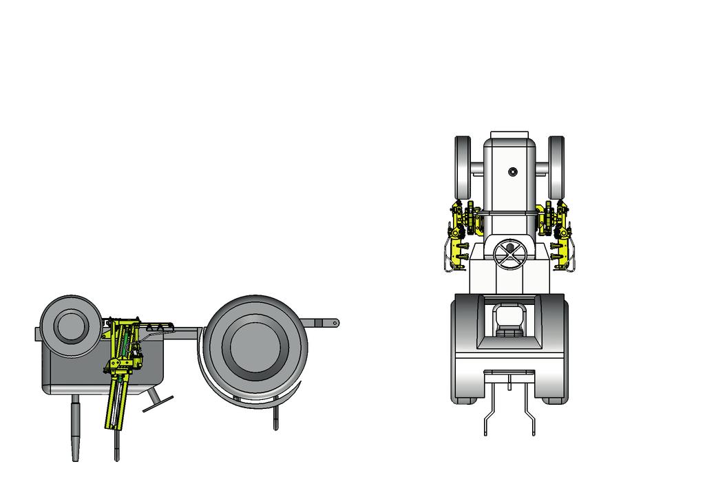 - Adaptação ao tractor não incluída Bastidor de dimensões reduzidas Cilindros de elevação / descida independentes, controle da profundidade de trabalho COURSE 500 290 330 400 Cilindros de separação