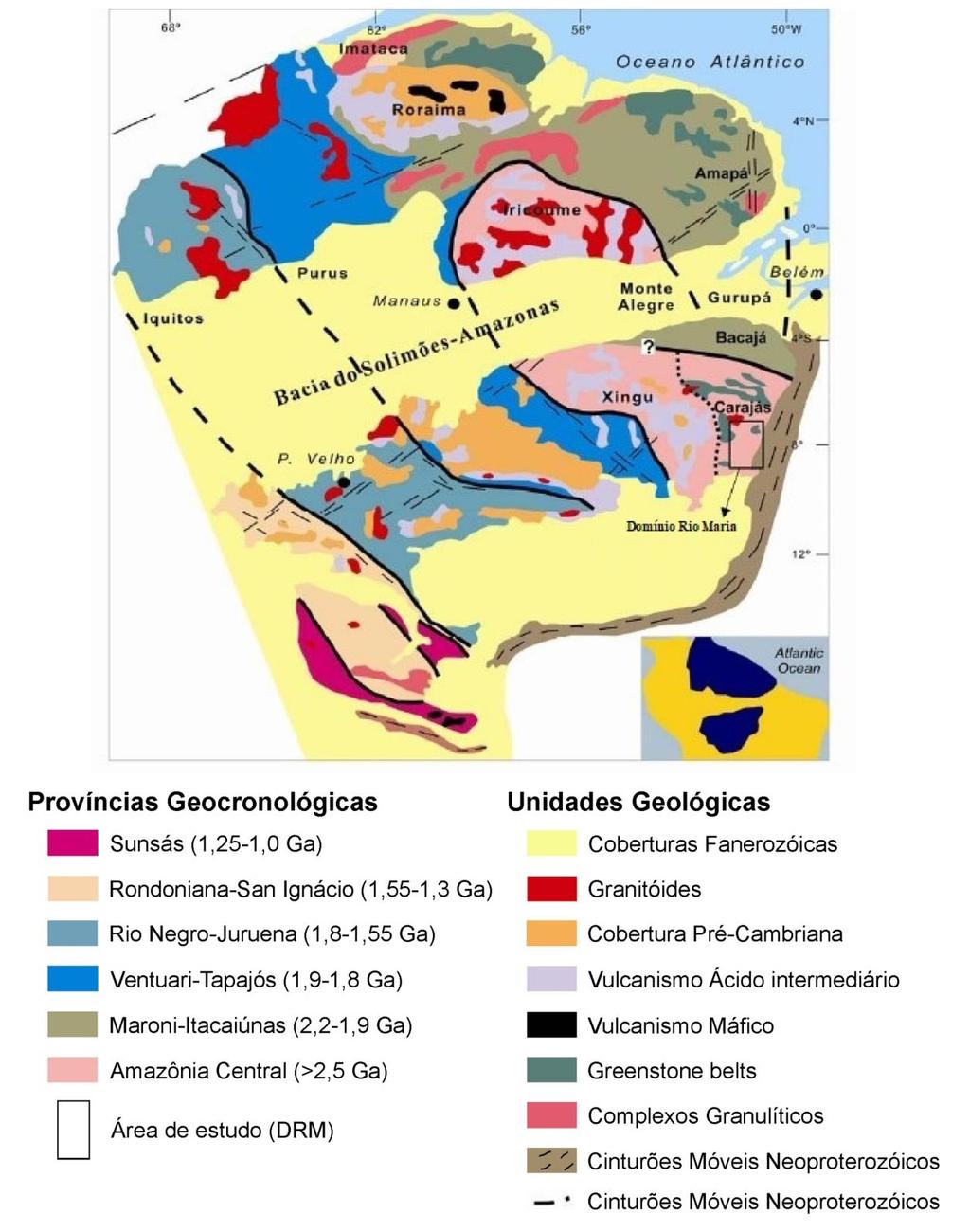 Figura 2 - Províncias Geocronológicas do Cráton
