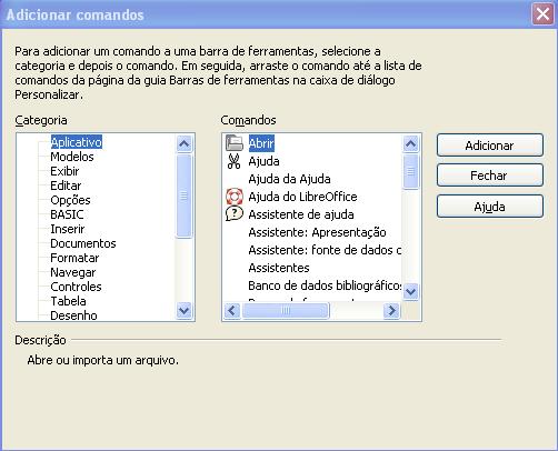Para mover submenus (como Arquivos Enviar), selecione o menu principal (Arquivo) na lista Menu e então, na seção Conteúdo do Menu da janela, selecione o submenu (Enviar) na lista de Entradas.