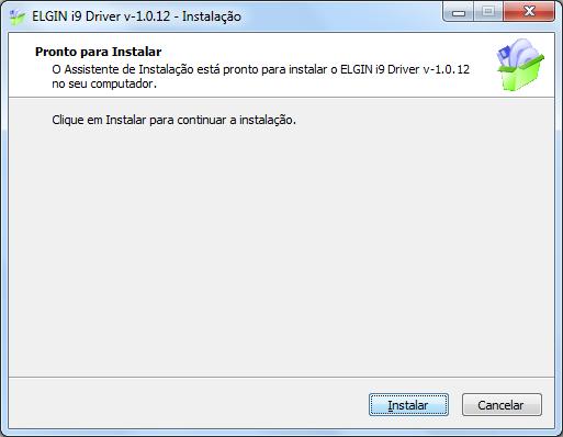 8.5 Instalando o Driver de Windows: Para se obter a versão mais atual do Driver de Windows para a impressora i9, consulte o site: www.elgin.com.