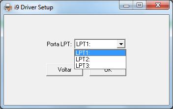 Porta LPT: 3) Se for utilizar a interface paralela, clique em LPT e depois Avançar. Escolha o número da interface.
