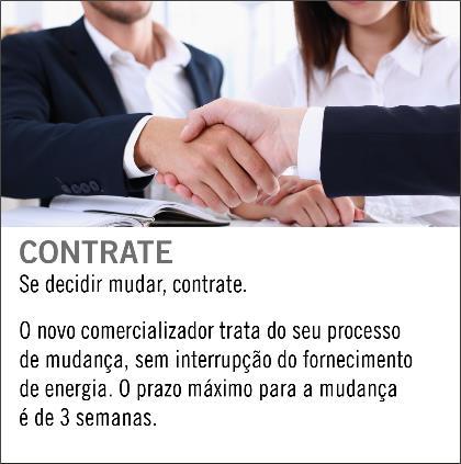 As principais características da mudança de comercializador são: Mudar de comercializador é gratuito para o consumidor; O ponto de contacto preferencial é o comercializador e, na mudança, deve ser o