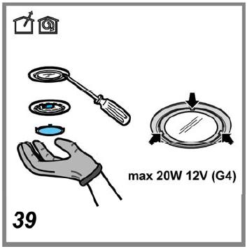 Substituição de Lâmpadas (figura 39) Desligar o aparelho da rede elétrica. 1.