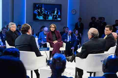 RELAÇÕES INSTITUCIONAIS E PARCEIROS DA SEGIB Participação da Secretária-Geral Ibero-Americana, Rebeca Grynspan, no Fórum Económico Mundial 2017 em Davos, Suíça, janeiro de 2017.