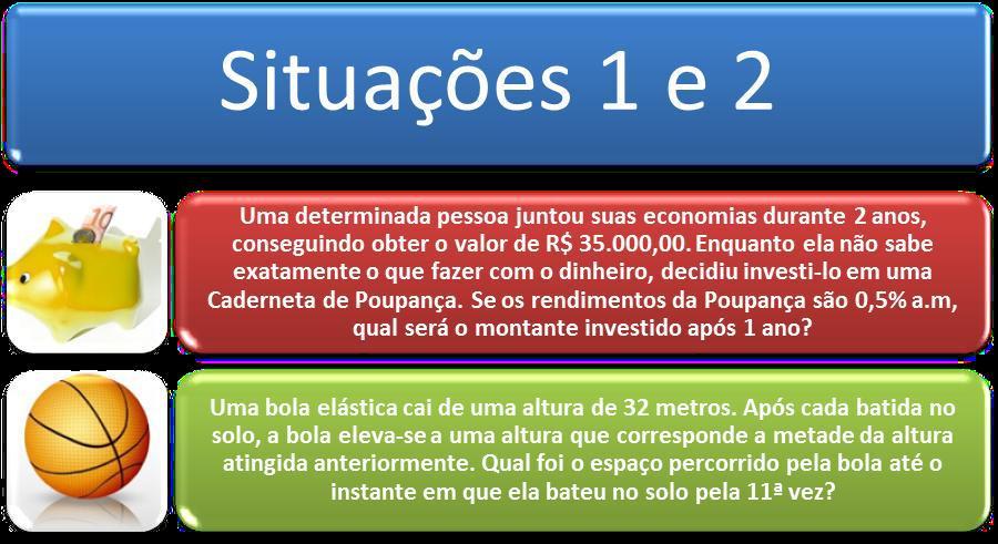 Também serão solucionados outros problemas envolvendo progressões geométricas através de folha de exercícios e livro didático, tais como exemplificados abaixo: 1) Fiz um cartão de crédito e paguei na