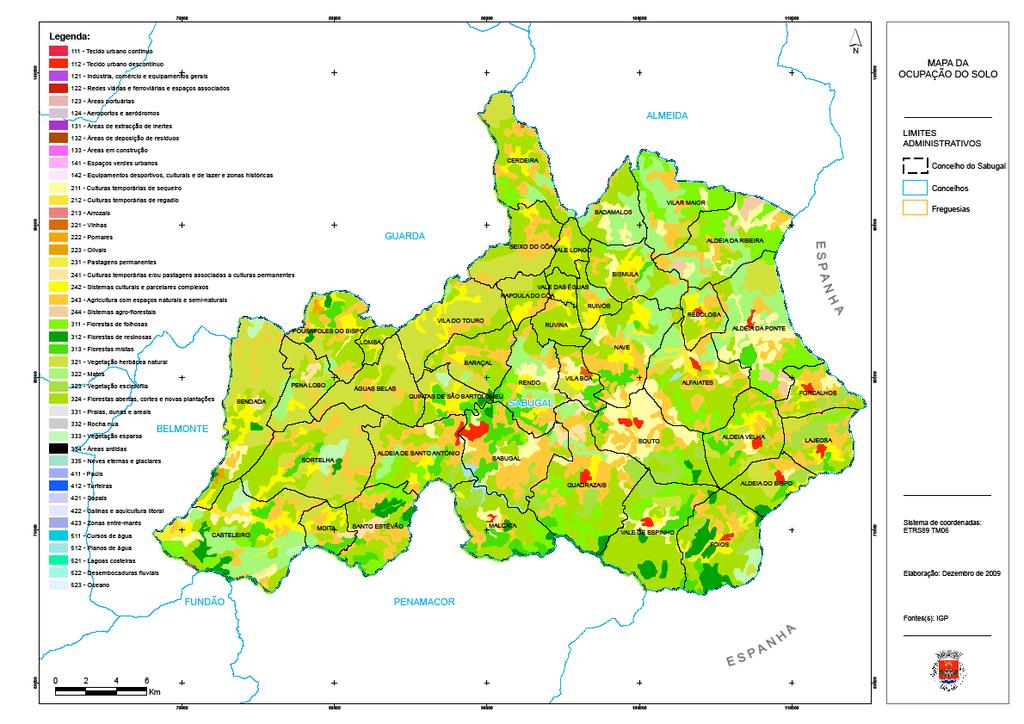 2.7.8 Ocupação do solo Figure 8 - Mapa de Ocupação de Solo Ao nível da ocupação do solo as áreas florestais são as mais representativas tanto em termos globais como as que apresentam extensões mais