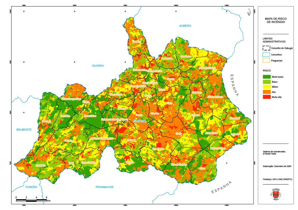 Figure 23 Mapa de Risco de Incêndio do Concelho do