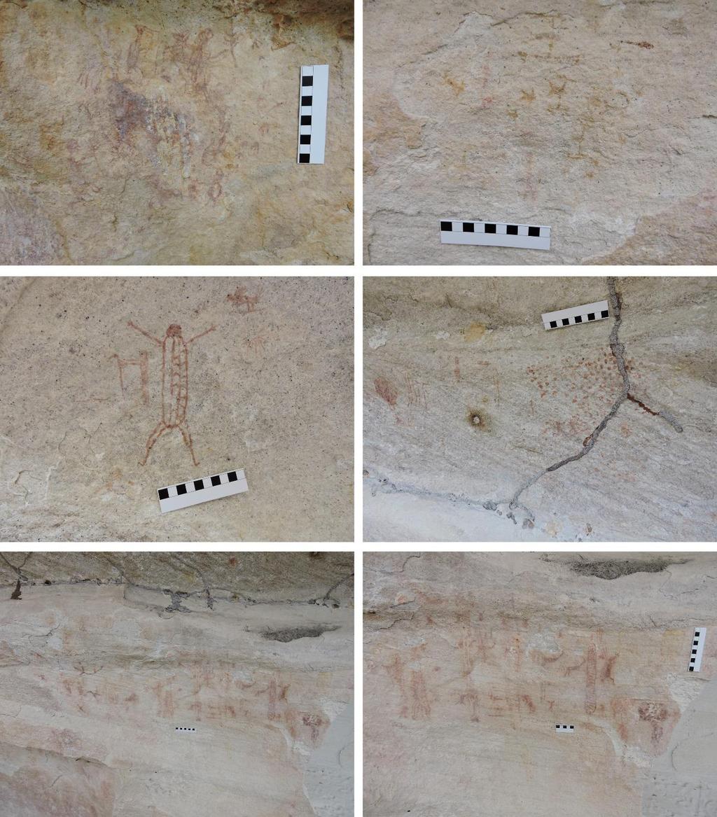 Figura 2 Detalhes das pinturas rupestres miniaturizadas do sítio Expulsar I.
