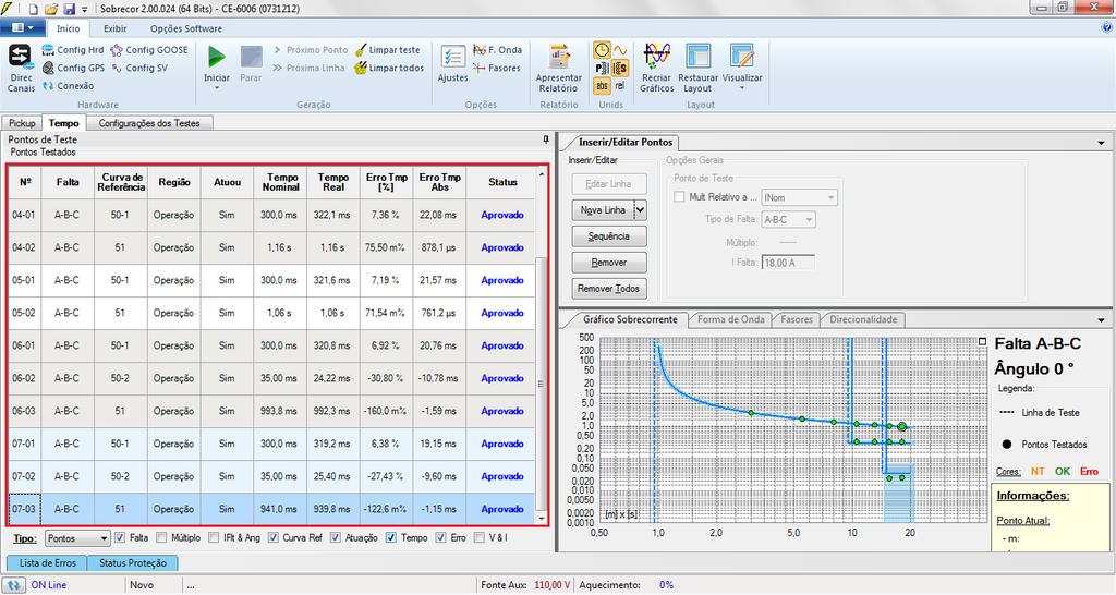 Inicie a geração clicando no ícone destacado abaixo ou através do comando Alt +G. 7.5 Resultado Final do Teste de Tempo Figura 44 8.