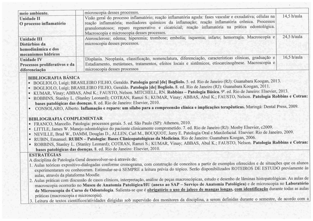 meio ambiente. Unidade ll O processo inflamatório l.