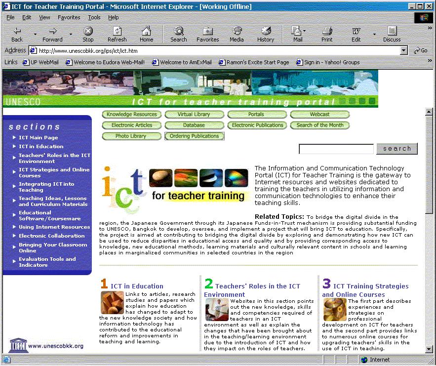 Elementos de uma página web Título do documento Endereço(URL) Banner Título da Página Web Ferramentas de Navegação Ferramenta