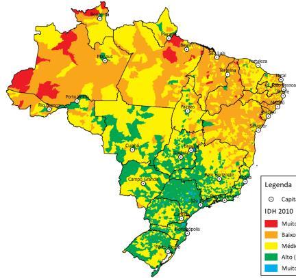 localmente pelo Brasil IDH 1991-2010 Índice de