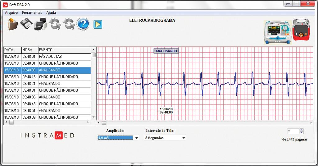 Operando o Soft DEA Interface 6 1 2 3 4 5 6 7 1. Barra de menus 2. Barra de atalhos 3.