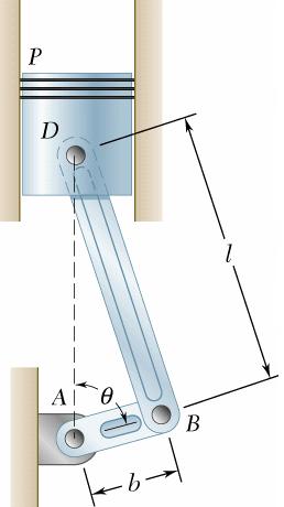 Questão 9) No sistema motor de quatro tempos, a manivela AB possui uma velocidade angular constante ( ) no sentido horário.