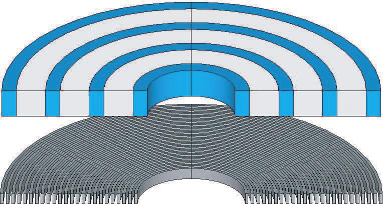 4.3 Utilização de fitas supercondutoras 2G em mancais magnéticos 43 terial de permeabilidade magnética relativa unitária com espessura de 0,1mm (que representa as 2 paredes de cobre estabilizador).