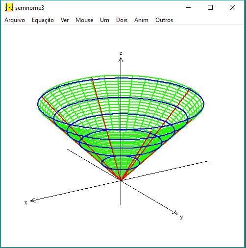 40 3.3 PREENCHIMENTO DO CONE QUÁDRICO Para preencher todo o espaço do cone, utilizaremos a equação paramétrica do cone. 1. Menu Equação Paramétrica 2.