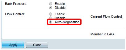 Nota: Neste exemplo, a auto negociação é escolhida. Etapa 28. Clique em Apply. Etapa 29.