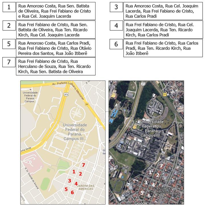 Figura 5 Campus Centro Politécnico: Áreas Trabalhadas em 2016 Fonte: Google Maps (2016) 3 RESULTADOS Os resultados alcançados com este trabalho, pelos alunos, foram bastante surpreendentes em vários