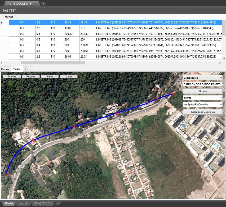 Exemplo de Interface entre AutoCAD e Map Server API do ArcGIS para WPF Desenhar sobre a superfície do mapa Exibir a
