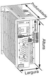 Componentes no pacote do inversor de variante SINAMICS V90 400 V Componente Ilustração Potência nominal (kw) SINAMICS V90, trifásico, 400 V Dimensão do perfil (Largura x Altura x Profundidade, mm)