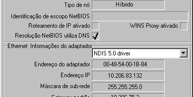 Consultando a configuração IP 1 Comando WINIPCFG na janela MS-DOS ou menu