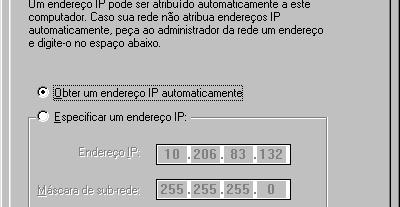 IP Dinâmico no Windows O Windows usa o DHCP para obter um endereço IP automaticamente Máscara, Gateway, Servidor DNS, nome do domínio são obtidos do servidor DHCP Têm um prazo para expirar, mas pode