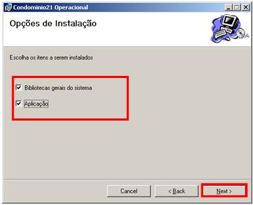 Caso deseje escolher outro local para instalar o sistema, pode ser feito nesta tela.